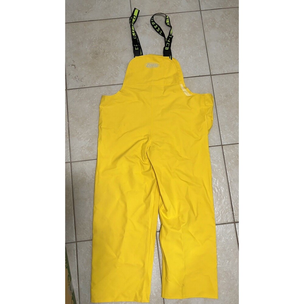 Dutch Harbor Gear Quinault Rain Bibs | L Yellow Waterproof Fishing Work Pants
